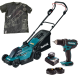 Набор аккумуляторного инструмента LXT Makita 18 В (газонокосилка DLM330Z + дрель-шуруповерт DDF482RFE3) + футболка XL