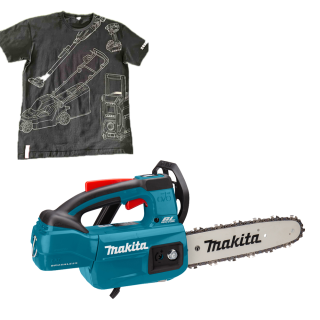 Аккумуляторная цепная пила Makita DUC254Z (без аккумулятора) + футболка XL