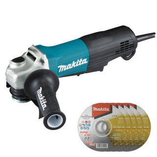 Кутова шліфувальна машина Makita GA5050R + відрізні диски E-22953 (5 шт)