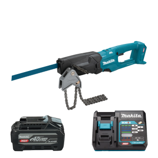Аккумуляторная сабельная пила XGT Makita 40 V MAX JR003GZ + DC40RA + BL4040F