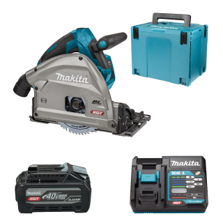 Аккумуляторная погружная дисковая пила с AWS XGT Makita 40 V MAX SP001GZ03 + DC40RA + BL4040F