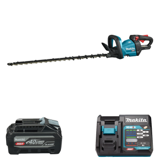 Аккумуляторный кусторез XGT Makita 40 V MAX UH007GZ + DC40RA + BL4040F