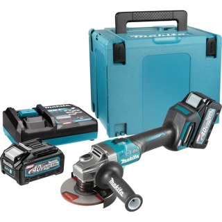 Аккумуляторная угловая шлифмашина Makita GA005GM201 (XGT, 40В, 125мм, 4Ач x 2 шт, DC40RA, Makpac)
