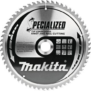Диск пиляльний по деревині з цвяхами SPECIALIZED Makita 270x30/25 мм 60T